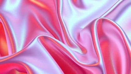 Fototapeta premium Luxury Holographic Silk Fabric, Modern Design, Abstract Texture, Soft Neon Colors, Ultra-HD Visuals