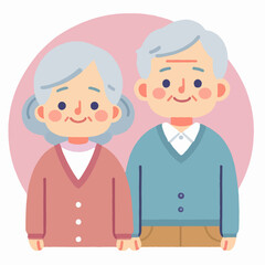 elderly couple vector illustration