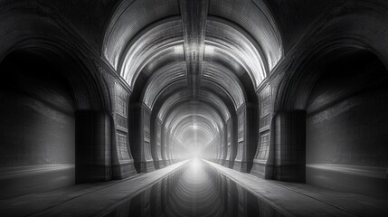 Dynamic Light Streams Flowing Through Tunnel - Abstract Background Image