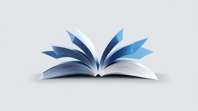 Open book, graphic, 3D, illustration, education, concept, design, creative,  use for presentations or educational materials