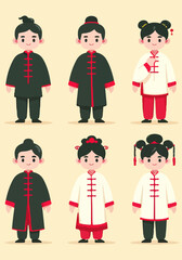 Chinese people cartoon character