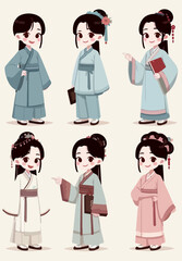 Chinese people cartoon character