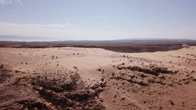 Aerial View of Cyclists in Timna Park
