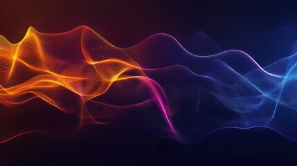 Obraz premium Abstract effect background with colorful sound waves, a wave of music and audio energy on a dark black background dynamic futuristic.
