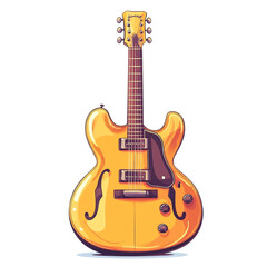 Fototapeta premium A vibrant yellow guitar ready to rock