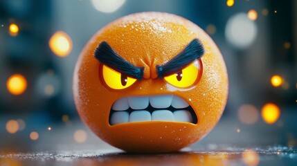 Angry Cartoon Orange Face