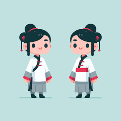 cute Chinese little girl cartoon character