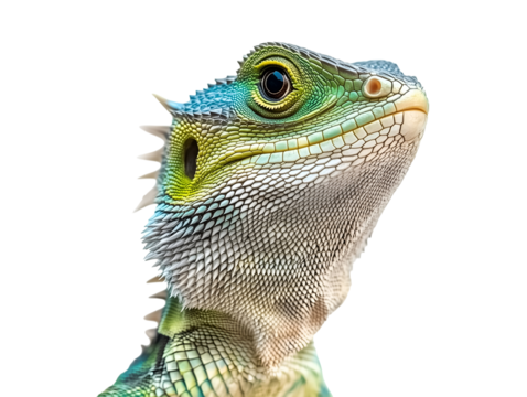 Lizard head isolated on transparent or white background, png