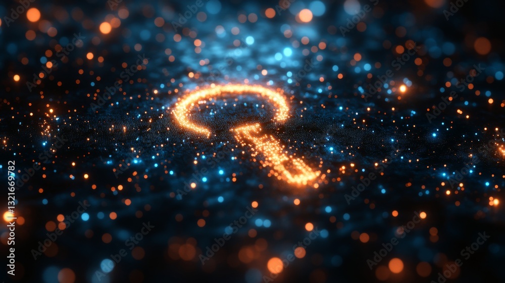 Leinwandbilder A digital depiction illustrates quantum concepts such as qubits and entanglement, emphasizing their importance in advanced encryption and security to thwart eavesdropping.