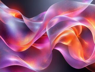 Obraz premium Abstract flowing waves of vibrant colors creating a dynamic visual effect in a digital art piece