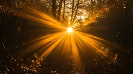 Ethereal Radiant Sunburst Emitting Warmth and Light - Abstract Background Concept