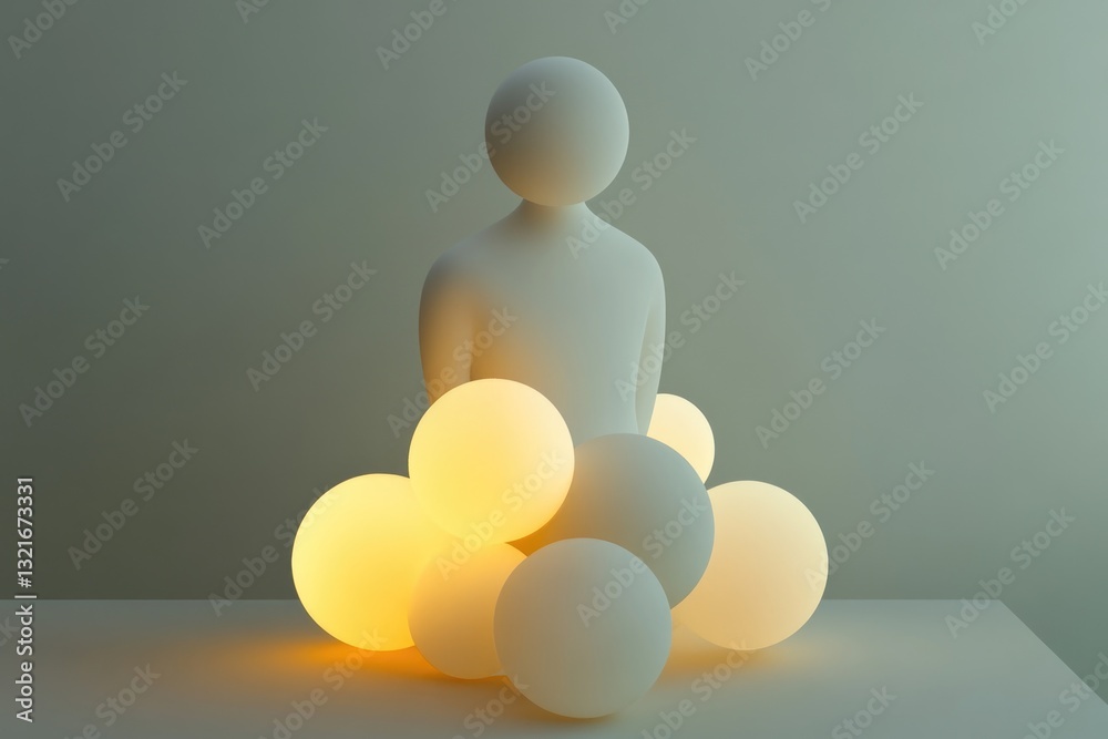 Poster a person is seated on top of a pile of colorful balls, possibly in a playful or celebratory setting