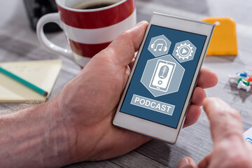 Podcast concept on a smartphone