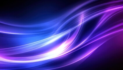 Abstract glowing blue and purple waves.