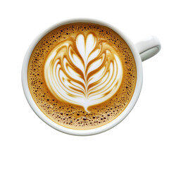 Beautifully Crafted Latte Art in a White Coffee Mug