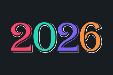 2026 Happy New Year logo design vector illustration