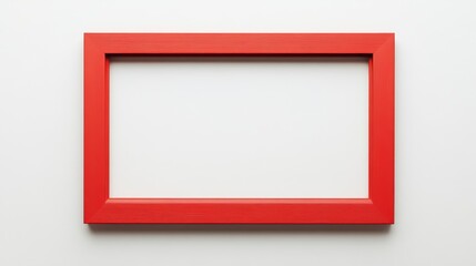 Red picture frame on white background