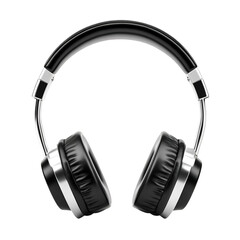 Fototapeta premium Sleek Black Headphones Ready for Immersive Sound Escape