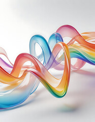  Dreamy Pastel Rainbow Flowing Ribbons