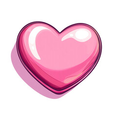 A shiny pink heart full of love a sweet Valentine's Day treat