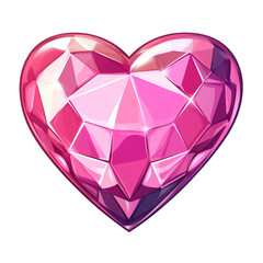 A dazzling pink gemstone heart full of love and romance