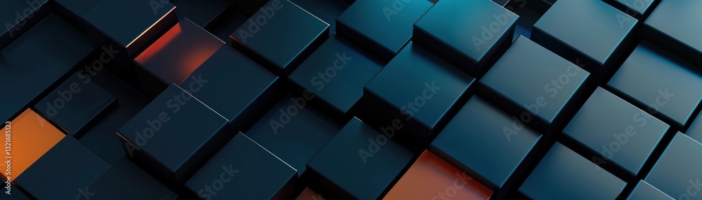 Canvas Prints dark back background block cube grid arrangement inequality geometric wallpaper perspective.
