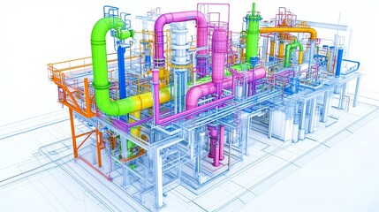 Thermal simulation, finite element heat transfer model, 3D illustration