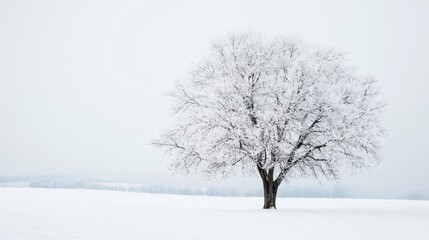 Fototapeta premium Tree covered with snow