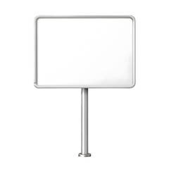 Blank white signboard isolated on transparent background  
