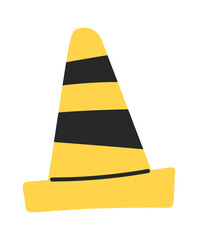 Stripped traffic cone safety barrier