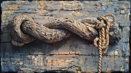 Twisted Rope on Weathered Wood