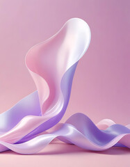 Elegant Pastel Purple Flowing Ribbons on Pink Background