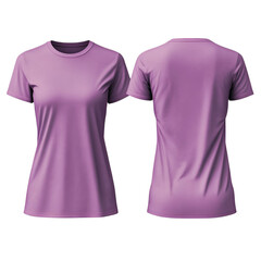 Lilac Womens T-Shirt Mockup Front and Back View Simple Elegant Design
