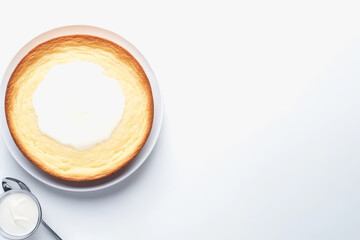 Rustic homemade cornbread presented with a side of cream and spoon for a comforting southern culinary experience