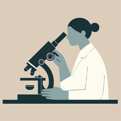 scientist with microscope