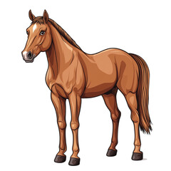 Fototapeta premium Majestic Chestnut Horse Standing Proudly Graceful and Strong
