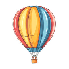 Naklejka premium Colorful hot air balloon soaring high adventure awaits