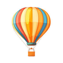 Naklejka premium Colorful hot air balloon soaring high adventure awaits joyful flight