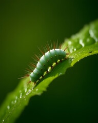 Fototapeta premium green caterpillar on a leaf