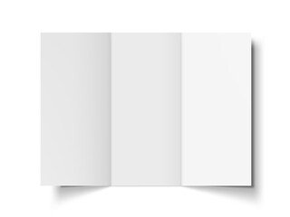 White Blank Three Sheets Fold Leaflet With Shadow