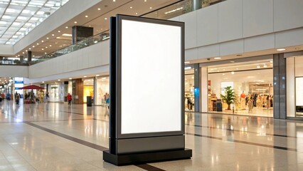 Empty Digital Billboard Mockup in Shopping Mall #4