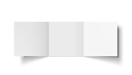 White Blank Three Sheets Fold Leaflet With Shadow