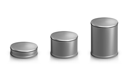 Blank White Small Round Tin Can Container Mockup
