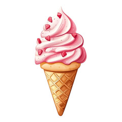 Delicious strawberry ice cream cone a sweet summer treat