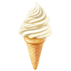 Creamy vanilla ice cream cone a delightful summer treat