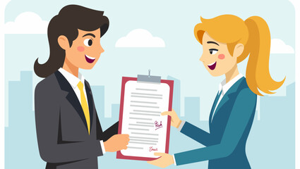 Young Businesswoman Finalizing a New Business Contract