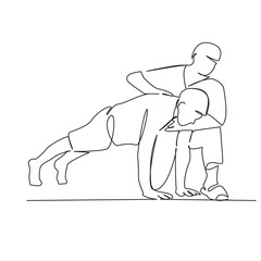 One continuous single drawing line art flat doodle patient, recovery, osteopath, physical therapy, chiropractor, care, man. Isolated image hand draw contour on a white background, hand drawn, not AI