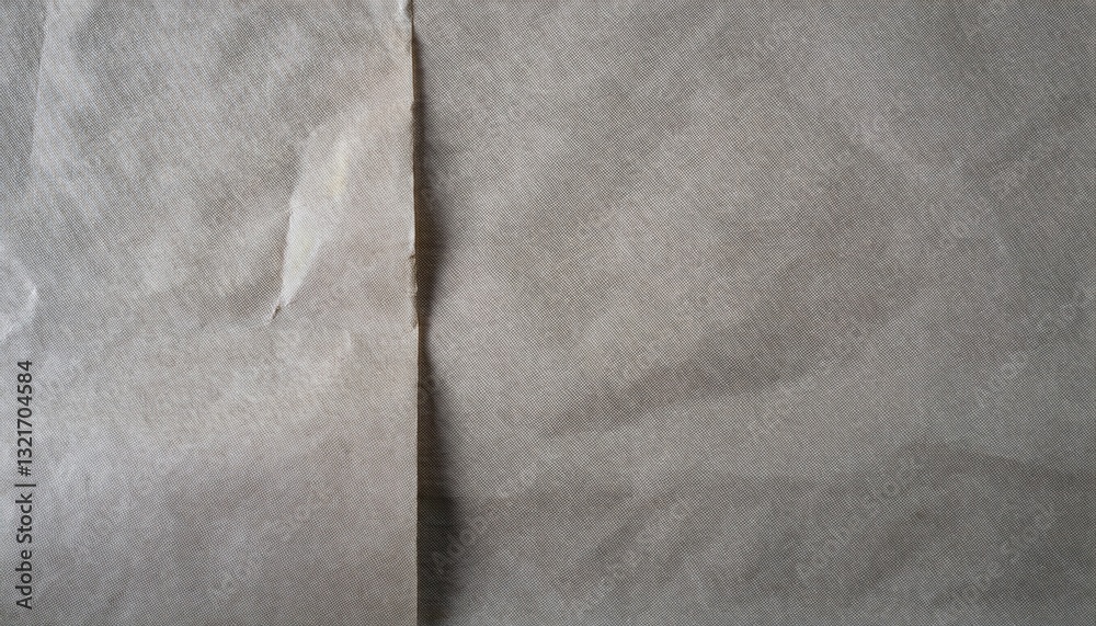 Poster aged blank kraft paper texture with natural folds and shadows, vintage open book spread for backgrou