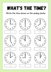 Help kids learn how to tell time with this engaging and colorful analog clock mathematics worksheet! 