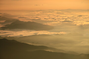 The sea of mist in Doi Pha Hom Pok , the second highest viewpoint of Thailand. This mountain is 2,285 m. from the middle sea level.
Doi Pha Hom Pok National Park  , Chiang Mai ,THAILAND